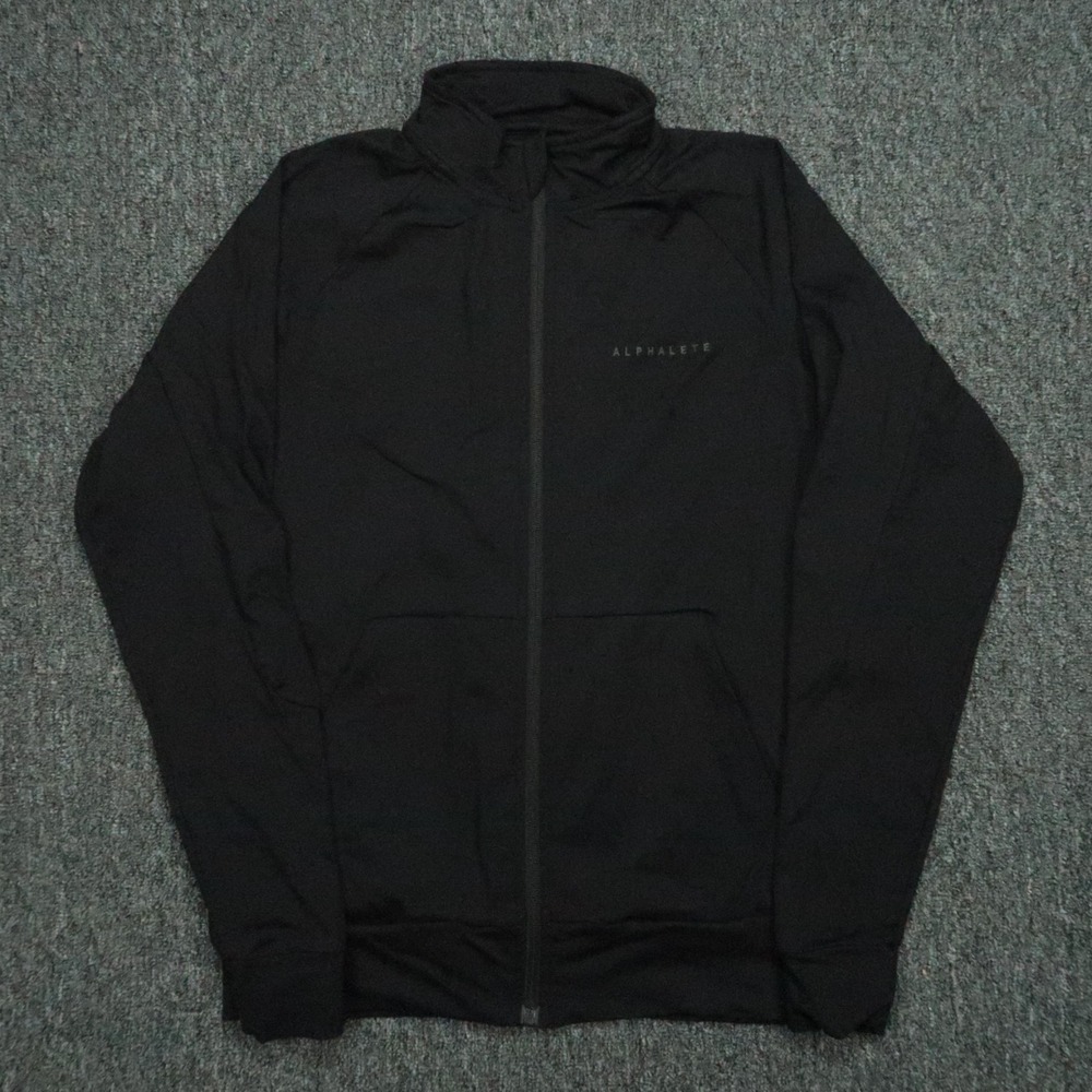 Alphalete Jacket Mens Small Black Full Zip Pockets Training Track Gym Athletic